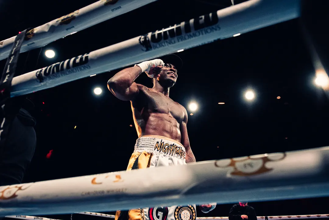 Thomas saluting the crowd from the ring